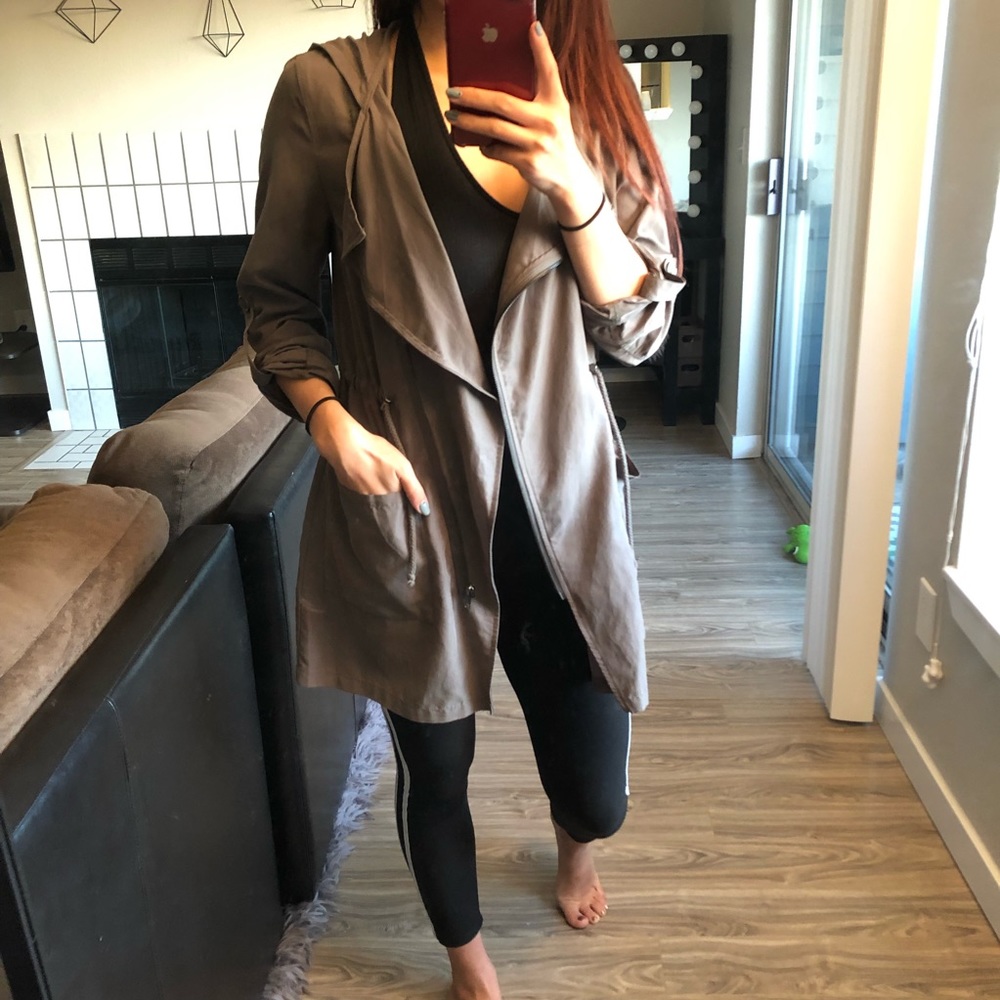 H&M Olive green drape jacket